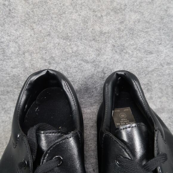 Style Plus Shoes Mens 9 Black Leather Derby Dress Classic Lace Up Comfort Retro - Picture 3 of 12